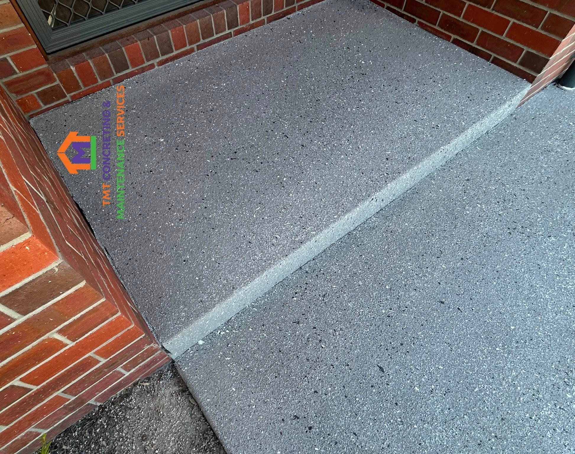 Spray-pave concrete base prepared at Maffra residence by TMT Concreting