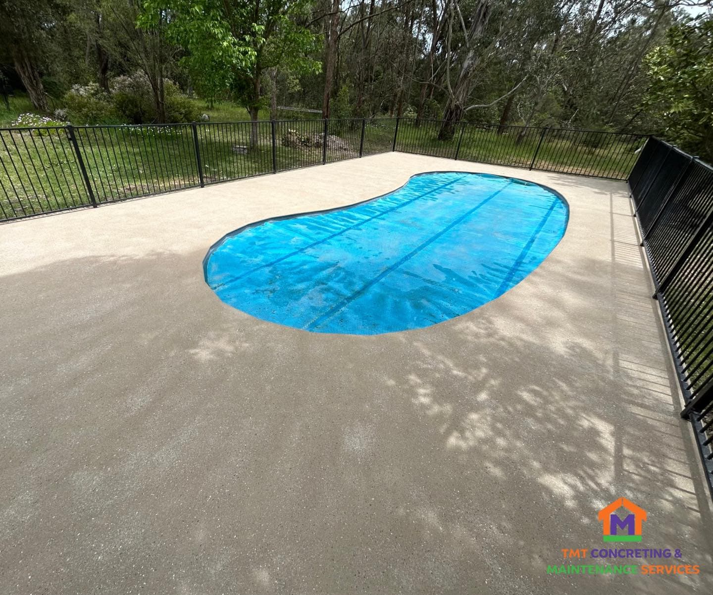 Pool surround spray-pave resurface project completed by TMT Concreting in Sale, Victoria