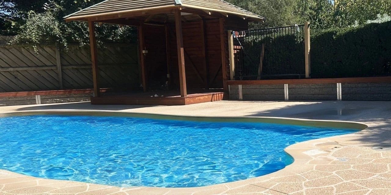 Stencil pool surrounds · Gippsland — TMT Concreting & Maintenance